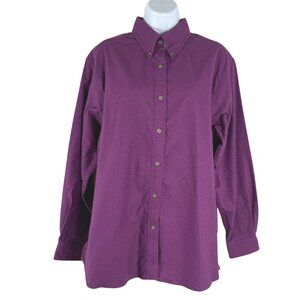 L.L Bean Chamois Cloth Shirt Womens Medium Purple Long Sleeve NWT TP-3665